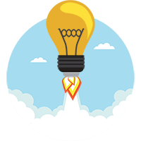 Salesforce solutions - consultancy represented by flying lightbulb