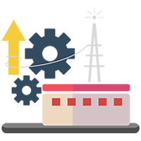 Sales Cloud integration represented by gears and wires